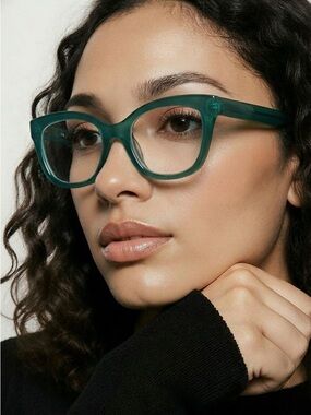 Rae Dunn Green Women's Glass Frames | Thick | Chunky | Trendy